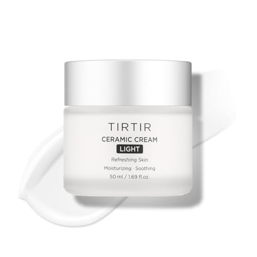 TIRTIR Ceramic Cream Light | Deep moisturizer for Glass Skin, Polyglutamic acid, Centella Asiatica Extract, Skin barrier, Lightweight, Mild, Nature derived ingredients, Dry skin, Korean skincare