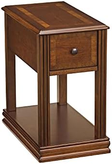Signature Design by Ashley T007-527 Breegin New Traditional Wooden Chair Side End Table, 24.50" W x 17.00" D x13.50 H, Medium Brown