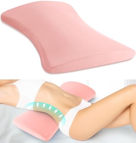 Lumbar Support Pillow for Bed Relief Back Pain: Lower Back Pillow for Sleeping - Memory Foam Waist Pillow - Back Wedge Bolster Pillow for Side, Back&Stomach Sleepers - Bed Rest Pillow for Car, Sofa