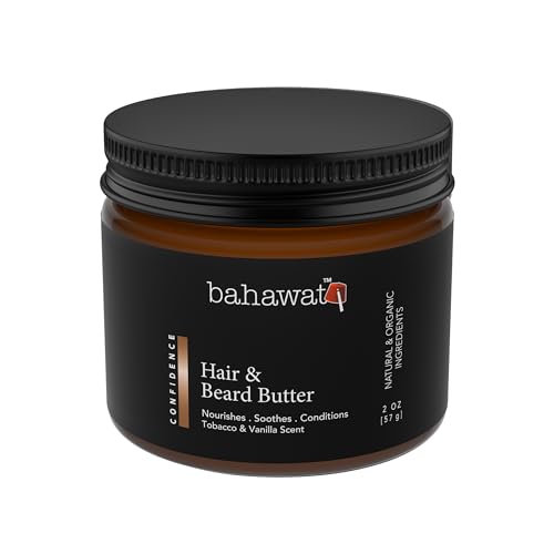 Hair & Beard Butter for Men Leave-in Conditioner - Tobacco & Vanilla - Strengthen & Soften While Relieving Itch – Made in USA -Organic Natural Ingredients | The Best Beard Butter - 2 oz.