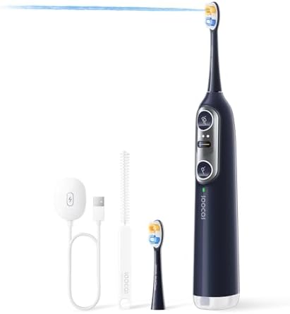 Soocas NEOS II - Electric Toothbrush with Water Flosser, Sonic Electric Toothbrush for Adults, Cordless Water Flosser for Travel, Portable Oral Irrigator, Up to 100% Plaque Removal, Dark Violet