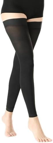 Footless Thigh High 20-30 mmHg Compression Stockings for Women & Men Circulation with Silicone Dot Band,Firm Support Graduated Compression Hose Socks for Medical,Athletic,Travel Use