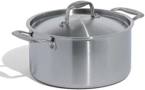 Made In Cookware - 6 Quart Stainless Steel Stock Pot With Lid - 5 Ply Stainless Clad - Professional Cookware - Crafted in Italy - Induction Compatible