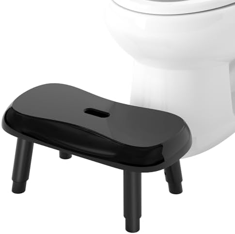 Toilet Stool Squat - 6.7", 7.5", 8.3" and 9" Adjustable Heights - Bathroom Potty Poop Stool for Adults and Kids with Non-Slip Design