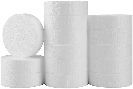 FFchuanhe 14 Pack Crafts Foam Circles 3 inch, Polystyrene Round Foam Discs (3×3×1in) for DIY Projects, Decorations, Modeling, Christmas Decoration