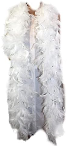 60 Gram, 2 yards Long Chandelle Feather Boa Great for Party, Wedding, Halloween Costume, Christmas Tree, Decoration