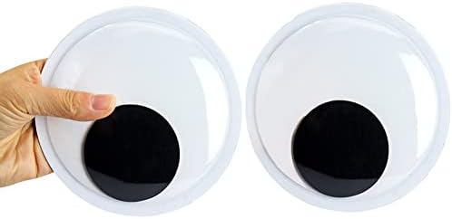 5.9 Inches Giant Wiggle Eyes with Self Adhesive, Black White Googly Eyes for DIY Crafts Christmas Tree Decoration