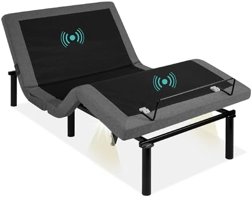 Best Choice Products Ergonomic Twin XL Size Adjustable Bed Frame, Electric Base w/Wireless Remote Control, Nightlight, Massager, 2 USB Ports