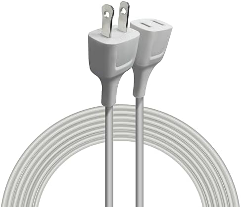 Polarity White Extension Cord 15FT 625W Extension Cords Thin Two Prong for Indoor Use Power Strip Outside Cables with Single Plug Ideal for Christmas Lights, Lamps, Cameras, Small Appliances (1 Pack)