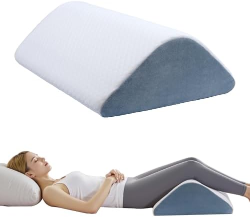 Knee Wedge Pillow, 8" Knee Pillow for Back Sleeping Leg Pillow, Leg Elevation for Legs Post Surgery, Triangle Pillow for Knee Support, Hip Back Pain Relief