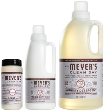 Mrs. Meyer's Clean Day Laundry Detergent, Fabric Softener, Scent Booster, Lavender Scent, 1 CT (Variety Pack)