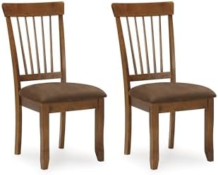Signature Design by Ashley D199-01 Berringer 18" Rustic Dining Chair with Cushions, 2 Count, Light Brown