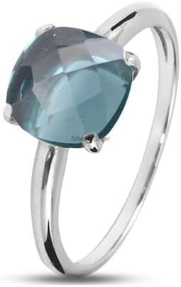 925 Sterling Silver Rings for Women - Cushion Gemstone Ring - Anniversary, Engagement, Wedding Ring - Eye Catching Christmas Gift