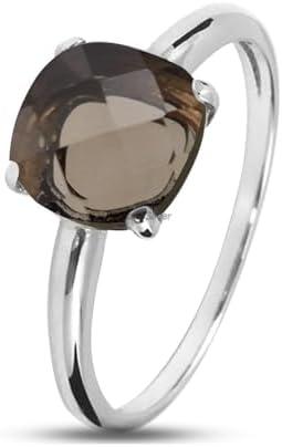 925 Sterling Silver Rings for Women - Cushion Gemstone Ring - Anniversary, Engagement, Wedding Ring - Eye Catching Christmas Gift