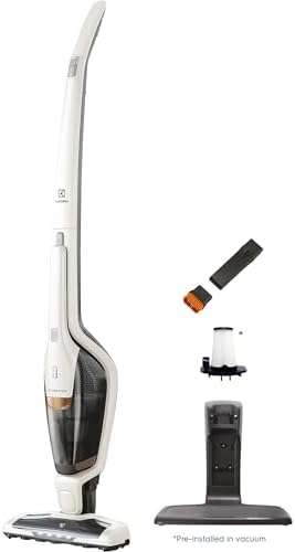 Electrolux Ergorapido Cordless 2-in-1 Vacuum Cleaner with High Suction Power and 180° EasySteer Mobility, 48-Minute Run Time, 2 Power Modes, Satin White