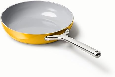 Caraway Nonstick Ceramic Frying Pan (2.7 qt, 10.5") - Non Toxic, PTFE & PFOA Free - Oven Safe & Compatible with All Stovetops (Gas, Electric & Induction) - Marigold