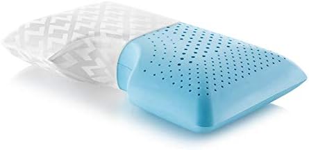 MALOUF Z Shoulder Zoned Dough Memory Foam Pillow - Gel Infused - Premium Tencel Cover - 5 Year U.S. Warranty - Mid Loft - King, Blue