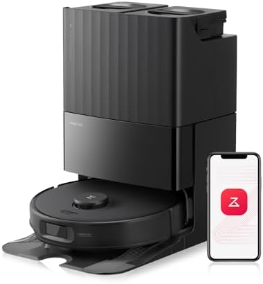 Roborock Qrevo Edge S5A Robot Vacuum and Mop, 18,500Pa, Zero-Tangling, DuoDivide Main Brush, FlexiArm Side Brush, Hot Water Mop Washing & Self-Cleaning, Warm Air Drying, Self-Emptying, Black