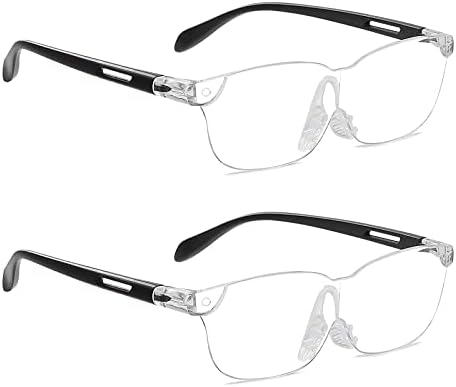 OKH 160% Magnifying Glasses Wearable Magnifier Hands-Free for Close Work Reading Sewing Hobby Craft, Lightweight (2-Pack)