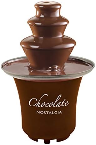 Nostalgia 3 Tier Electric Chocolate Fondue Fountain Machine for Parties - Melts Cheese, Queso, Candy, and Liqueur - Dip Strawberries, Apple Wedges, Vegetables, and More - 8-Ounce - Brown