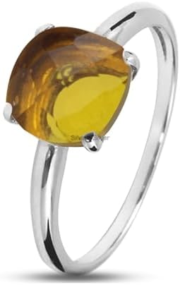 925 Sterling Silver Rings for Women - Cushion Gemstone Ring - Anniversary, Engagement, Wedding Ring - Eye Catching Christmas Gift