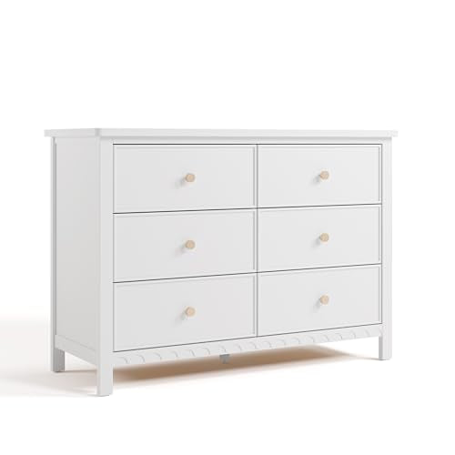 Graco Sasha 6-Drawer Dresser (White) – GREENGUARD Gold Certified, Dresser for Nursery Bedroom with Spacious Storage, Interlocking Drawer System, Easy Assembly with Pre-Installed Tracks