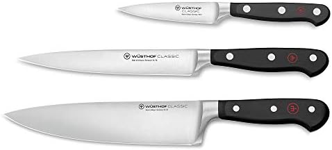 WÜSTHOF Classic 3-Piece Chef's Knife Set, Black