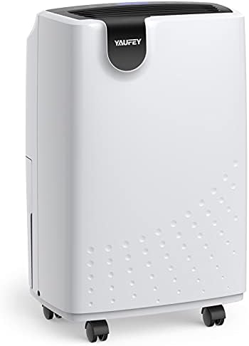 Yaufey 2500 Sq. Ft Home Dehumidifier for Medium to Large Rooms and Basements with Auto or Manual Drainage, 0.48 Gallon Water Tank Capacity - Low Noise and 24 Hr Timer