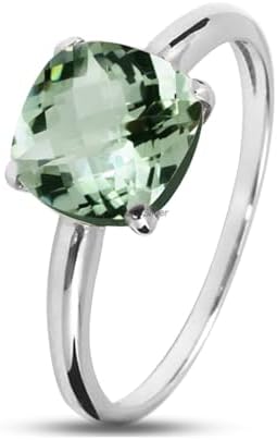 925 Sterling Silver Rings for Women - Cushion Gemstone Ring - Anniversary, Engagement, Wedding Ring - Eye Catching Christmas Gift