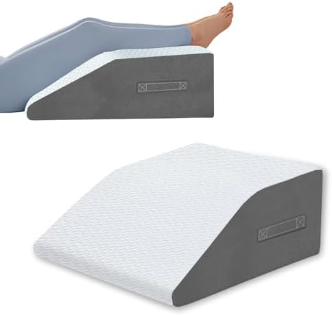 8" Leg Elevation Pillows Memory Foam Leg Support Bed Wedge Pillow Leg Elevated for Sleeping, Leg Pillows Good for Back& Knee& Hip& Ankles