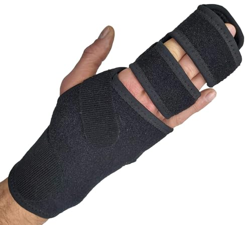 Trigger Finger Splint Finger Brace | Middle Finger Splint | Splint For Fractures, Broken Ring Finger, Arthritis, Tendonitis | Mallet Finger Splint Straightener Immobilizer | (RIGHT SMALL-MEDIUM)
