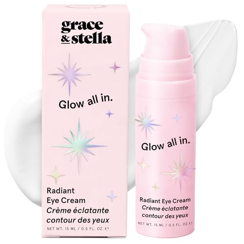 grace & stella Under Eye Cream Anti Aging - Brigthening Cream with Retinol & Caffeine - Reduce Dark Circles, Wrinkles, Puffiness - with Niacinamide, Peptides - Vegan Skincare - Free(0.5 fl.oz / 15ml)