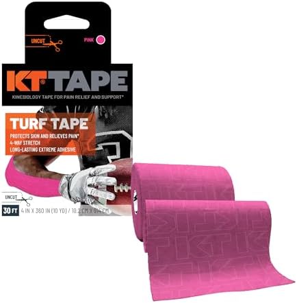 KT Turf Tape – Premium Synthetic Tape 30 ft. Turf Burn Protection, Pain Relief, and Muscle Support – Extra-Wide 4 in. x 30 ft. Roll, Flexible and Long-Lasting Adhesive, Ideal for Football and Athletes