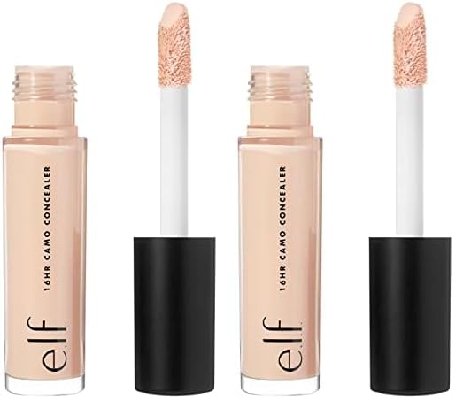 e.l.f. 16HR Camo Concealer, Full Coverage & Highly Pigmented, Matte Finish, Medium Golden, 0.203 Fl Oz (6mL) (Pack of 2)