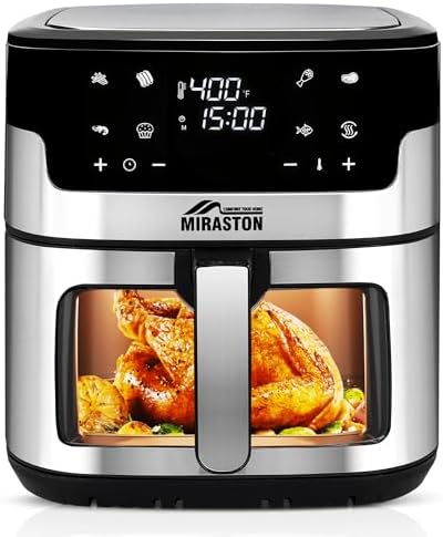 8.5QT Air Fryer, Family Size Digital Air Fryers, Nonstick Square Basket, Smart Touchscreen with 8-Preset, Air Frying, Reheat Leftovers, Party Food, Fast Cooking, Dishwasher-Safe, for Kitchen