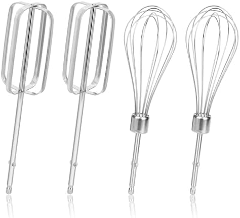 4pcs Hand Mixer Beaters Attachments Set, 2 Styles Stainless Steel Handheld Mixer Replacement Beaters Electric Mixer Parts Accessories for Hamilton Beach Hand Mixer 62682RZ 62692 62695V 64699