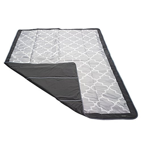 JJ Cole Outdoor Toddler Blanket - Water-Resistant Outdoor Blanket With Adjustable Bag Strap - Stone Arbor - 58" x 84"