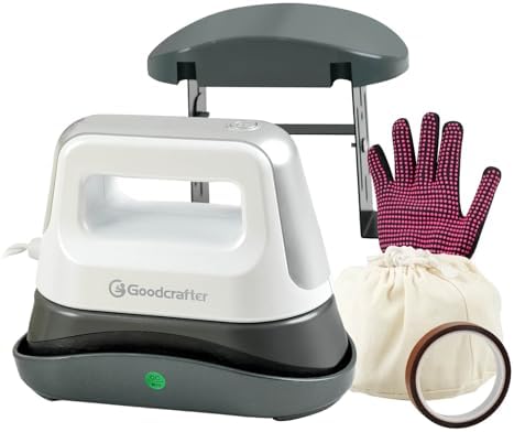 Goodcrafter Hat Press 6.3"x3.3" Hat Heat Press Machine for Caps,Curved,Ceramic-Coated Heat Plate, Easy Temperature Control with Safety Base & Auto-Off Feature（Christmas Gift）