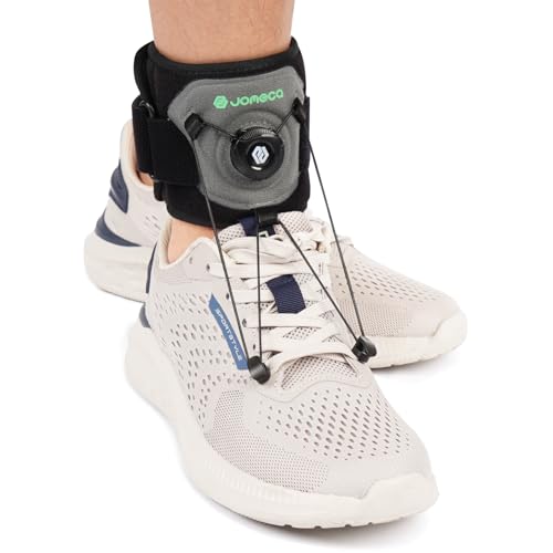 Adjustable Drop Foot Brace with Rotary Knob - AFO Ankle Foot Orthosis for Dorsiflexion Support & Foot Drop Prevention, Foot Drop Brace for Walking, Shoe Eyelet Hook Attachment (Pair - 2 Braces)