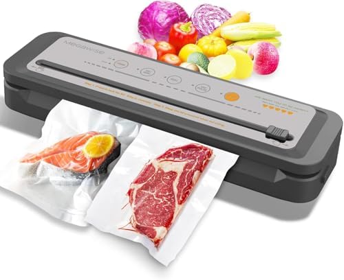 MEGAWISE 202309 Updated Model B w/ 4 Food Type/3 Bag Type Selection Food Vacuum Sealer Builtin Cutter for Fresh Saver of all food types moist, dry cold