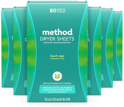 Method Concentrated Laundry Detergent, Beach Sage, 66 Loads (4 Count), 53.5 Fl Oz (Pack of 4)