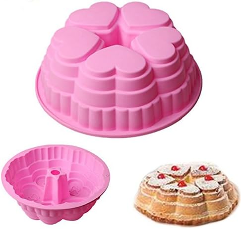 9.5'' Love Heart Cake Mold Silicone Baking Molds Party Cake Bakeware for Your Birthday Dessert, Cake, Bread, Tart, Pie, Flan and More #5