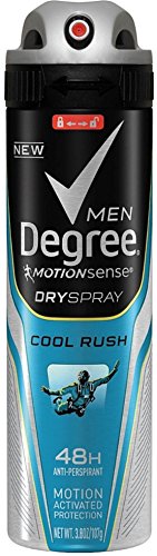 Degree Men MotionSense Dry Spray Antiperspirant, Cool Rush 3.80 oz (Pack of 12)