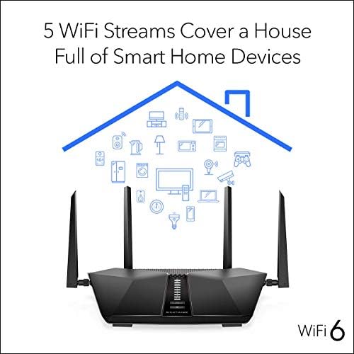NETGEAR Nighthawk 5-Stream AX5 WiFi 6 Router (RAX43) AX4200 Wireless Speed (Up to 4.2 Gbps) | 2,000 sq. ft. Coverage (Renewed)