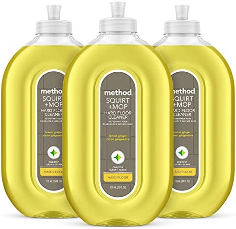 Method Squirt + Mop Hard Floor Cleaner, Lemon Ginger, 25 Ounce, 3 pack, Packaging May Vary