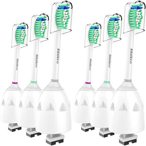 Replacement Brush Heads Compatible with Philips Sonicare E-Series HX7022/66, fit Screw-On Electric Toothbrush Handles, 6 Pack