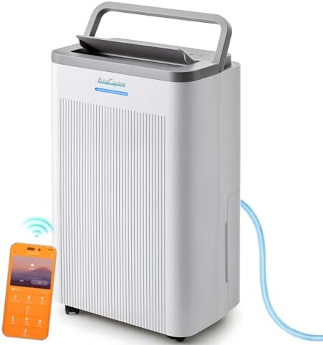 4500 Sq.Ft Dehumidifier for Basement with Drain Hose, Max 65 Pint Smart Dehumidifier with WiFi Intelligent Humidity Control,Air Purifier HEPA Filter for Home,Garage,RV,Laundry,Auto Defrost