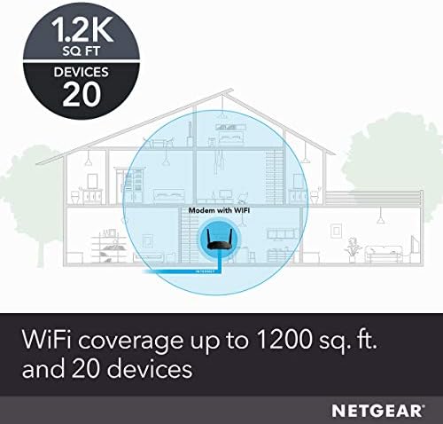 NETGEAR Cable Modem WiFi Router Combo C6220 - Compatible With All Cable Providers Including Xfinity by Comcast, Spectrum, Cox | For Cable Plans Up to 200 Mbps | AC1200 WiFi Speed | DOCSIS 3.0
