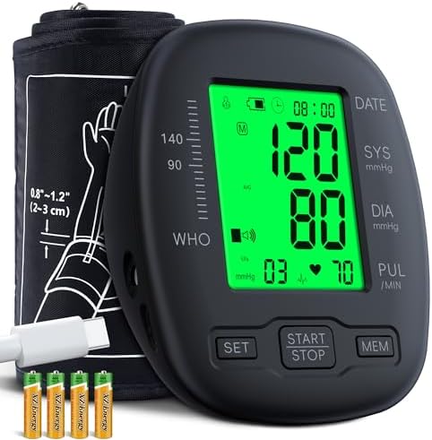 Blood Pressure Monitor Upper Arm Blood Pressure Monitors for Home Use with Adjustable Bp Cuff 8.7"-16.5", Backlit Screen, 2x99 Memory, Voice Broadcast and Battery Bp Machine, Easy to Use