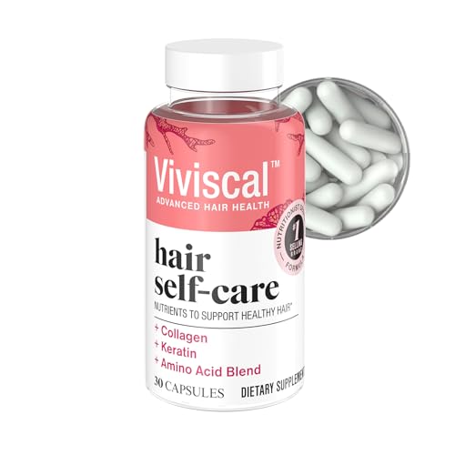 Bundle of Viviscal Thickening Shampoo, With Biotin, Keratin, & Collagen, Strengthens & Reduces Breakage, 250ml (8.45 fl oz) + Hair Self-Care Supplement, Support Keratin Formation, Hair Vitamins, 30ct